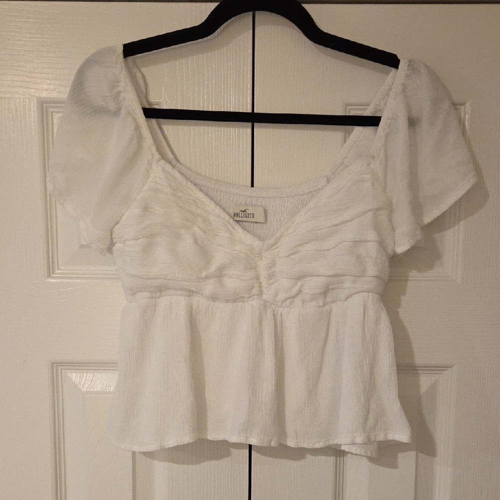 Hollister Cream Textured Blouse